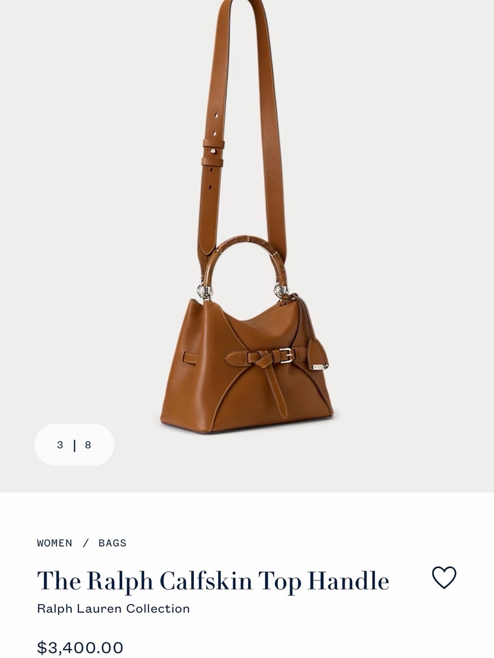 Ralph Lauren Tan Calfskin Top Handle Satchel - Picture 4 of 17